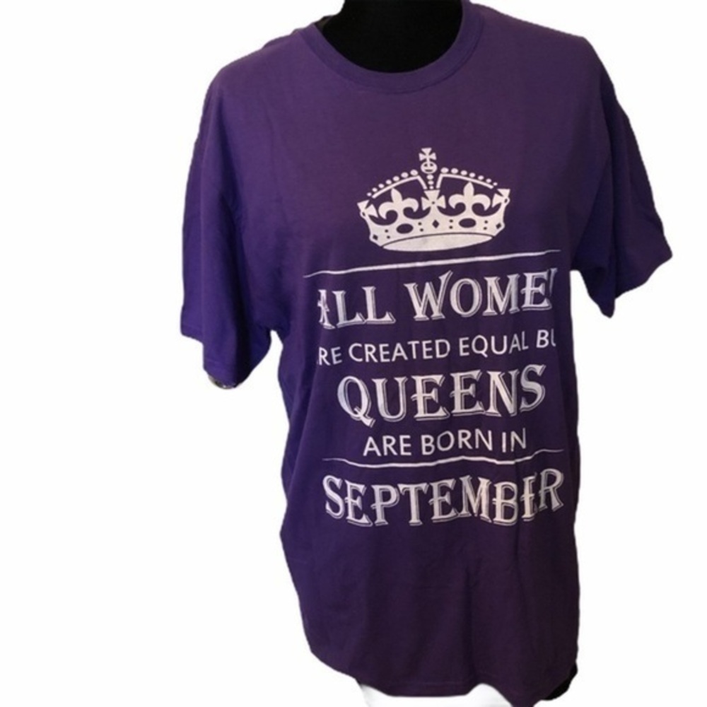 Fruit Of The Loom Tee Women's Medium Purple September T-Shirt Born In September
